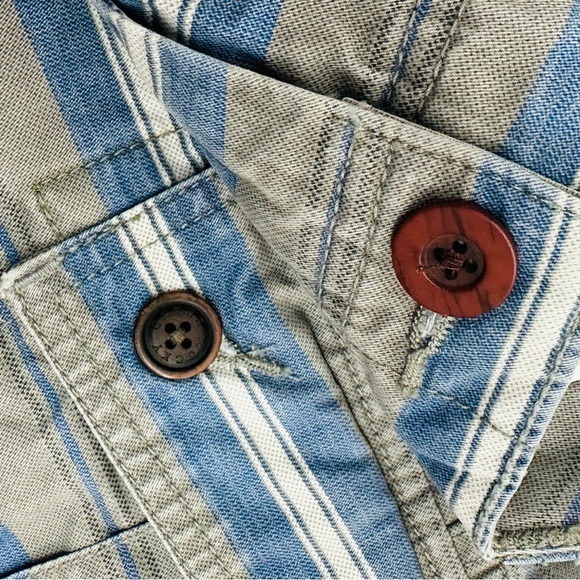 Lucky Brand Men's size 33 Gray Blue Stripe Cargo Shorts - Picture 10 of 11